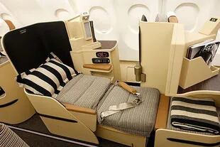  La cabina de un avión de Etihad Airways