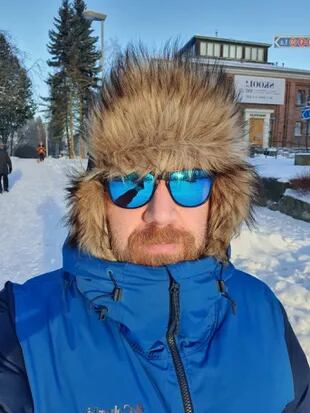 El argentino, Robbie Giorgetti, en el invierno de Tampere, Finlandia.