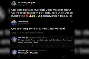 Los famosos despidieron a César (Captura Twitter)