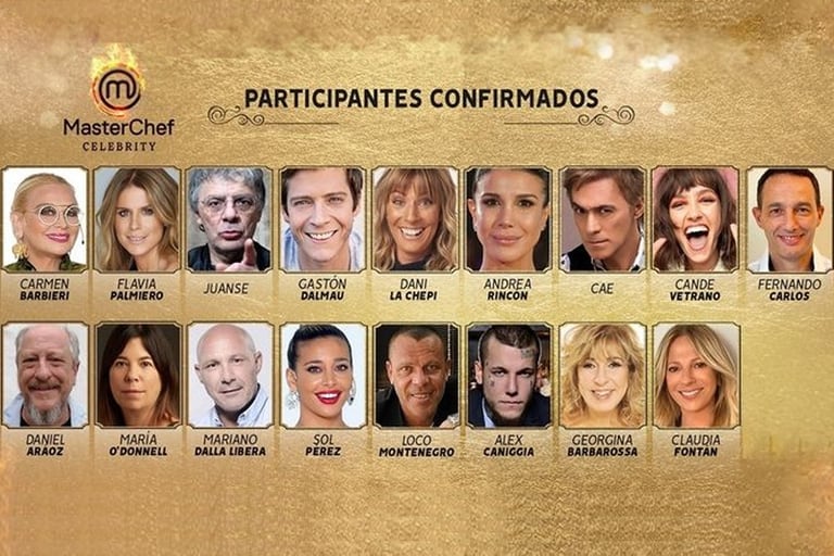 Las caras de los participantes de la nueva edición de MasterChef Celebrity