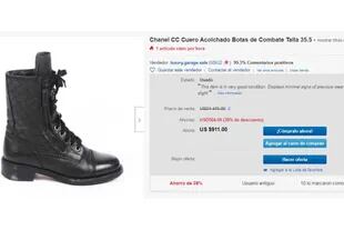El precio de las botas Chanel en Ebay