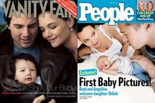Expectativa en los medios. Ambos famosos bebés fueron presentados al mundo en las tapas de revistas