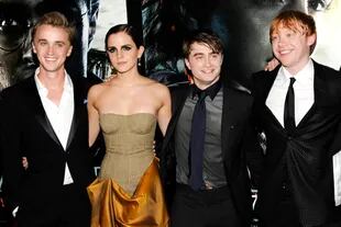 Los chicos crecen: Tom Felton, Emma Watson, Daniel Radcliffe y Rupert Grint, en un evento 