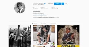 Johnny Depp ya tiene casi 20.000.000 de seguidores en Instagram (Foto: Captura Instagram/@johnnydepp)