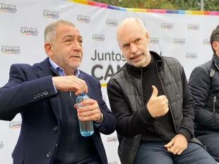 Rodríguez Larreta y Luis Juez, durante el relanzamiento de la campaña de Juntos por el Cambio en Córdoba