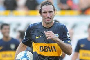 Schiavi, en su último partido como jugador de Boca en la Bombonera