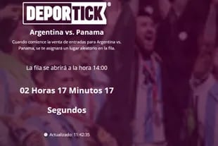 El mensaje que indicó que las entradas para Argentina-Panamá en el Monumental se agotaron; fuentes de la AFA estiman que se vendieron un total de 63.361 entradas