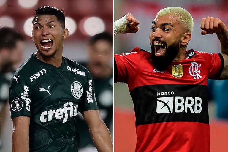 Rony y Gabigol, dos de los delanteros más peligrosos de Palmeiras y Flamengo de cara a la final de la Copa Libertadores de este sábado