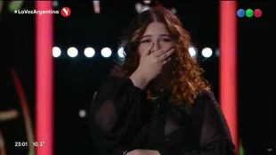 La emoción de Camila Pérez cuando se dieron vuelta Lali, Mau y Ricky y Ricardo Montaner (Foto: Captura de video)
