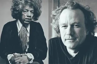 Jimi Hendrix y Heath Ledger hoy, según el tratamiento de envejecimiento digital que aplicó Alper Yesiltas sobre fotos antiguas