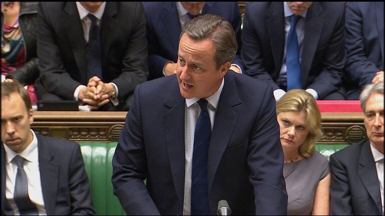 Cameron en su discurso en la Cámara