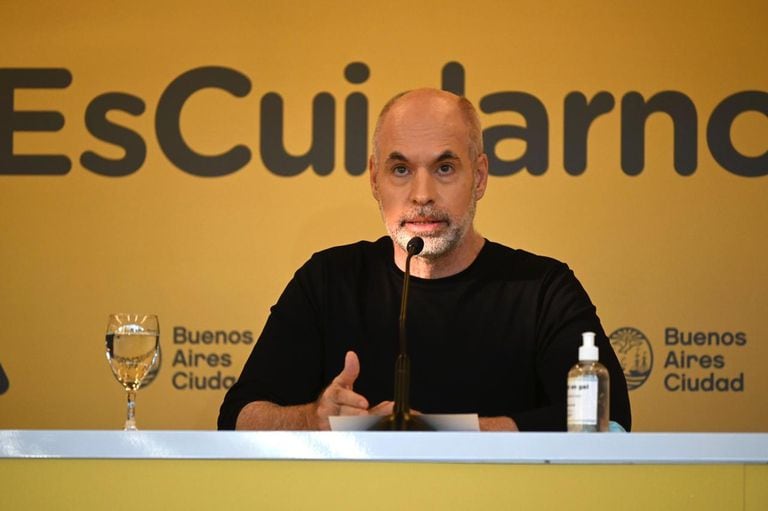 Horacio Rodríguez Larreta, en la conferencia de prensa del jueves pasado