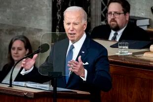 Joe Biden, durante el discurso del Estado de la Unión en el Capitolio