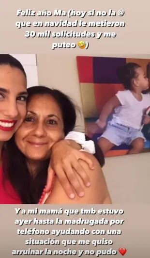 Cinthia Fernández agradeció a su madre por ayudarla en el difícil momento que vivió