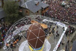 Vista de la multitud que acudió al evento en Bariloche