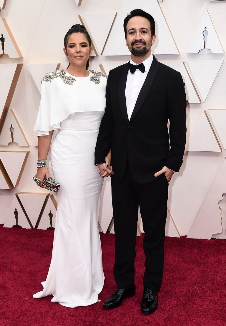 Vanessa Nadal y Lin-Manuel Miranda llegan a los Oscar el domingo 9 de febrero de 2020, en el Dolby Theatre de Los Ángeles.