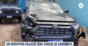 Así quedó la camioneta del argentino que murió en Uruguay