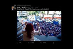 El retuit de Cristina Kirchner a Oscar Parrilli