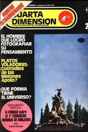 Portada de la revista Cuarta dimensión #27 de 1975, donde se publicó el reportaje sobre el avistamiento en Miramar