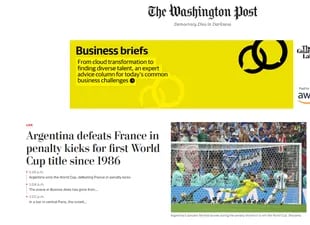 As titul The Washington Post el triunfo argentino