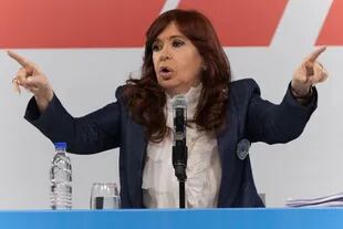 Cristina Kirchner, el lunes pasado, cuando participó de un acto con la vertiente oficialista de la CTA