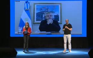 Alberto Fernández dio su discurso desde la quinta de Olivos, en la jornada "Argentina avanza".
