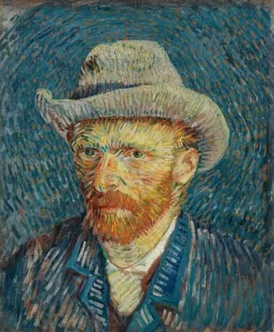 "Autorretrato con sombrero de fieltro gris", (sept.-oct 1887), Museo Van Gogh, Ámsterdam (Fundación Vincent van Gogh)