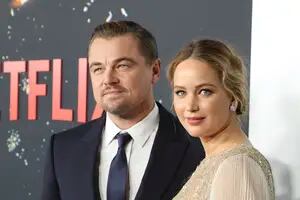 Jennifer Lawrence y Leonardo DiCaprio se llevaron todas las miradas en la alfombra roja
