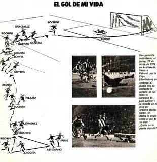 En ese entonces, la revista El Gráfico reflejó la genialidad de Bochini con una ilustración.