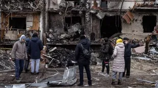 Edificio bombardeado en Kiev