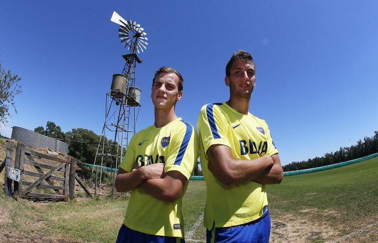 Tomás Pochettino (izquierda) cuando vistió la camiseta de Boca Juniors