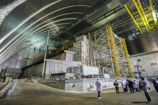 La cúpula sellada que protege al reactor de Chernobyl