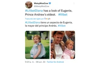 Los fans destacaron la similitud entre Lilibet y la Princesa Eugenia