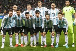 Formación de la selección argentina.