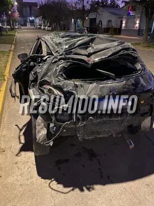 Así quedó el vehículo de Martín Rojas tras el fuerte accidente en la ruta 9
