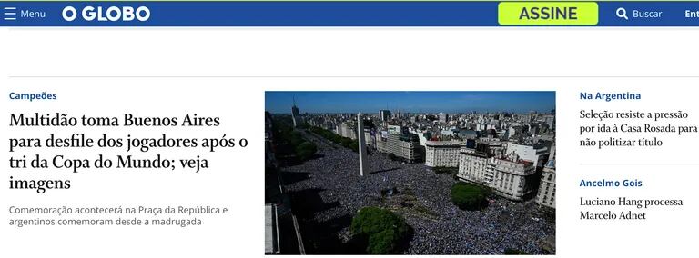 Los festejos en Buenos Aires, según O Globo