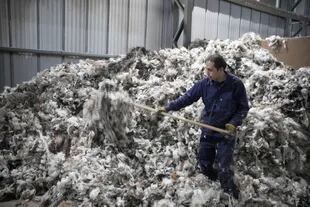 En la planta de Abra Pampa, donde hacen el acopio de la lana.