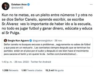 El polémico periodista Esteban Arce le respondió al Kun Agüero