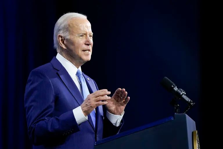 El presidente estadounidense Joe Biden en un evento en Washington el 14 de marzo del 2022.  (Foto AP/Patrick Semansky)