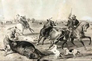 Un grabado de un matadero de Buenos Aires en el siglo XIX