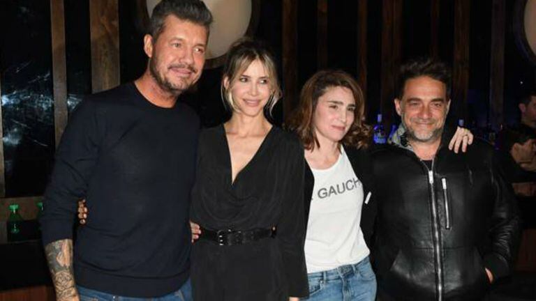 Marcelo Tinelli, Guillermina Valdés, Valeria Bertuccelli y Vicentico, en la fiesta de fin de rodaje del film