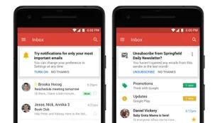 Google permite cambiar las notificaciones de correo en el Gmail del teléfono a sólo las más importantes