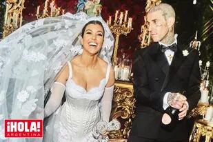 La boda de Kourtney Kardashian: el velo de su vestido y un mensaje de amor para su marido