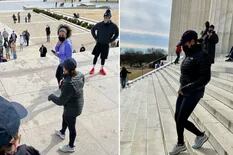 Así se ejercitan Kamala Harris y su marido en las escaleras del Lincoln Memorial