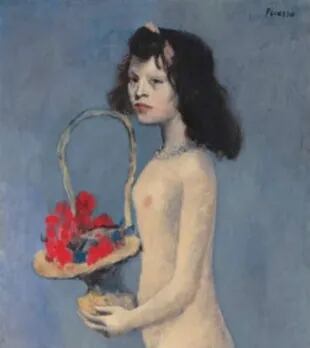 Niña con una canasta de flores (detalle), 1905, Pablo Picasso (Christie’s)