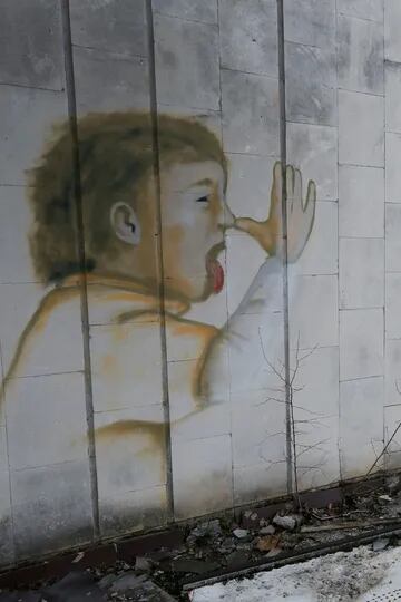Un mural en la ciudad abandonada de Pripyat