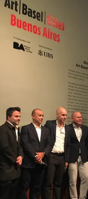 Radivoy, Foret, Rodriguez Larreta y Marc Spiegler, director general de Art Basel