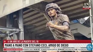 La estatua será presentada el domingo próximo en el Estadio Diego Armando Maradona