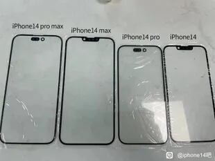 Una imagen filtrada permite ver el cambio de aspecto que tendrá el iPhone 14, con la pantalla rediseñada para incorporar la cámara y el sensor Face ID en su interior.