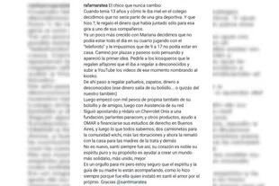 Las sentidas palabras del padre de Santi (Foto Instagram @rafamaratea)